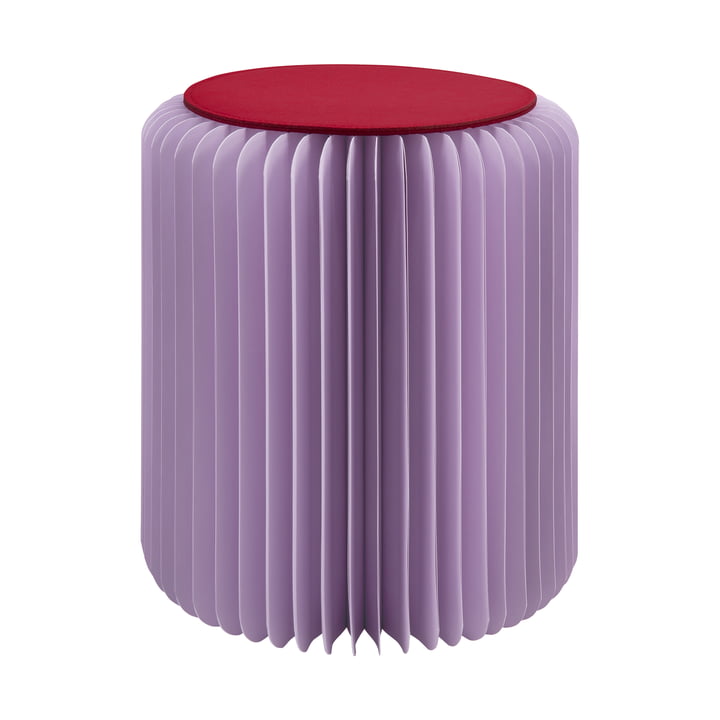 Remember - tabouret en papier Papillon, lilas