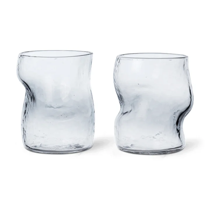 Ferm Living - Dimple verre à boire, clair (set de 2)