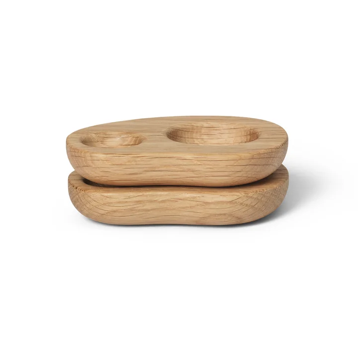 Ferm Living - Cairn coquetier, chêne (set de 2)