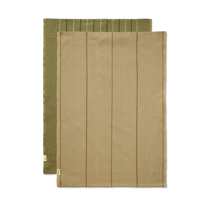 Ferm Living - Ito Torchon, seaweed / flax (lot de 2)