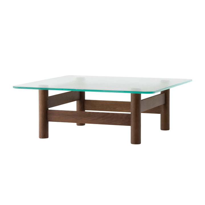 Brasilia Lounge Table, verre / chêne teinté foncé de Audo