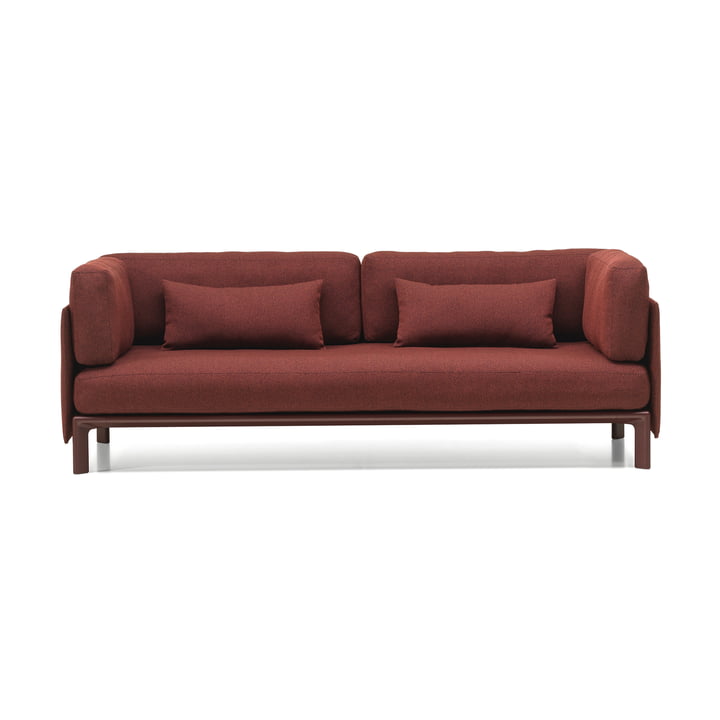 Vitra - Anagram canapé modulaire flexible, 230 x 95 cm, incl. 2 coussins 65 x 30 cm, bordeaux foncé / dark red melange (Cento 12)