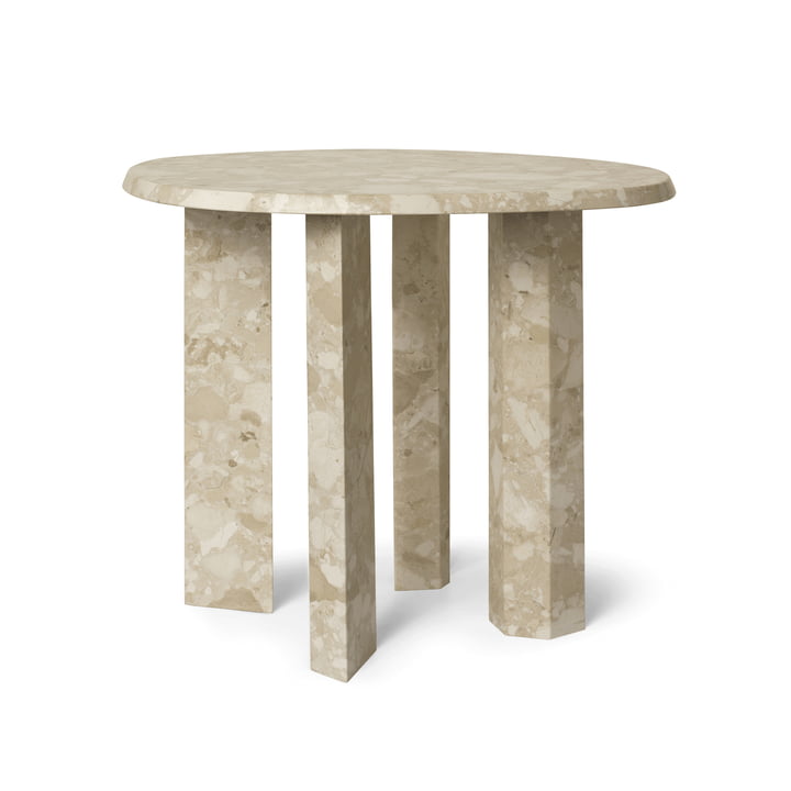 ferm Living - Taula table d'appoint, H 45 x Ø 54,4 cm, marbre, sable