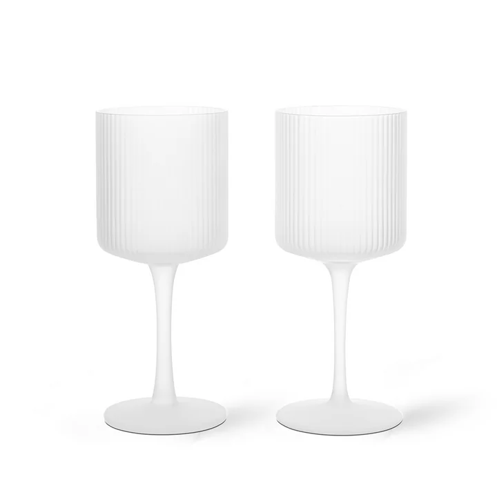 Ferm Living - Ripple Verre à vin blanc, givré (set de 2)