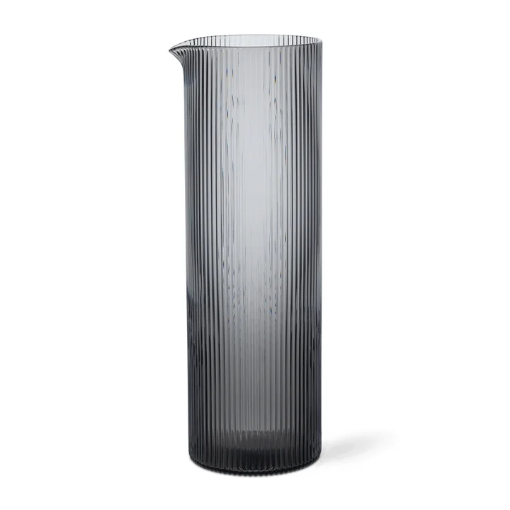 Ferm Living - Ripple Carafe à eau, 1,1 l, smoked grey