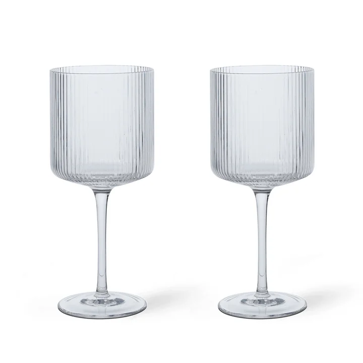 Ferm Living - Ripple Verre à vin rouge, transparent (set de 2)
