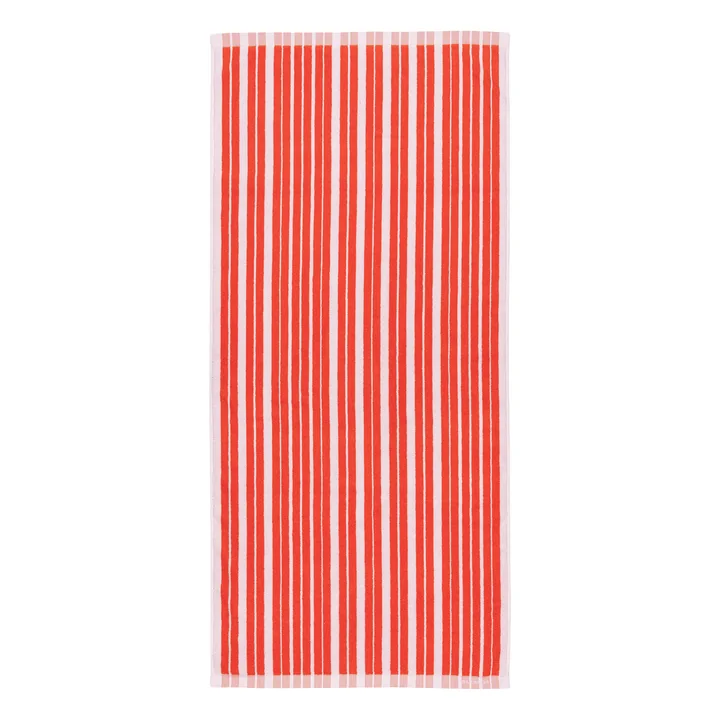 Marimekko - Serviette de bain Raide, 70 x 150 cm, rouge / rose