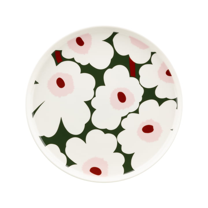 Marimekko - Oiva Unikko Assiette, Ø 25 cm, vert / rose