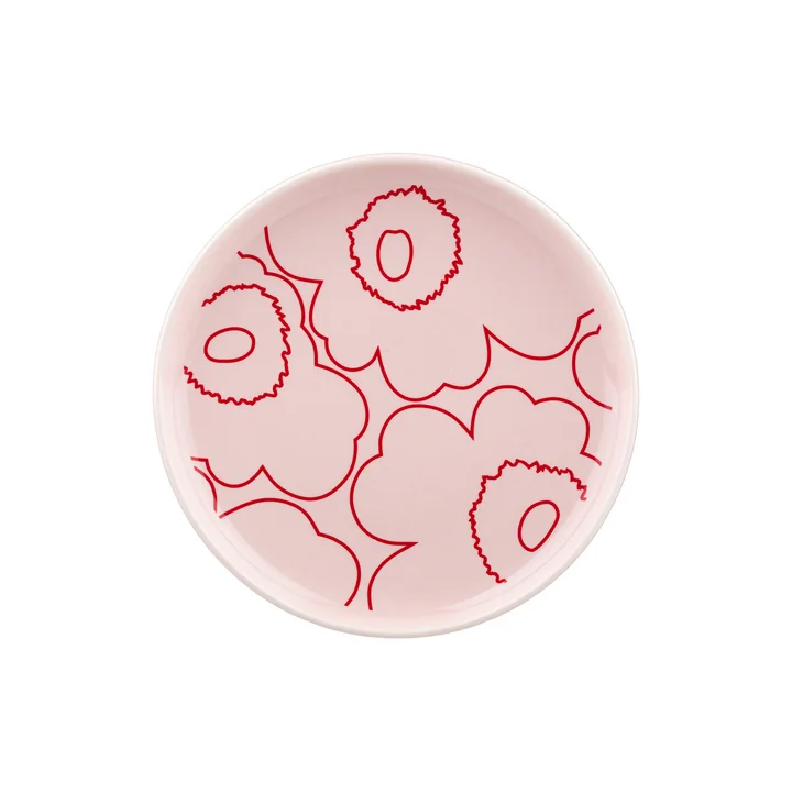 Marimekko - Oiva / Piirto Unikko Assiette Ø 13,5 cm, rose / rouge