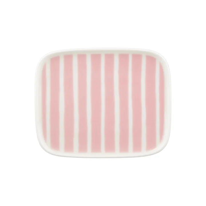 Marimekko - Oiva Piccolo Assiette, 15 x 12 cm, blanc / rose