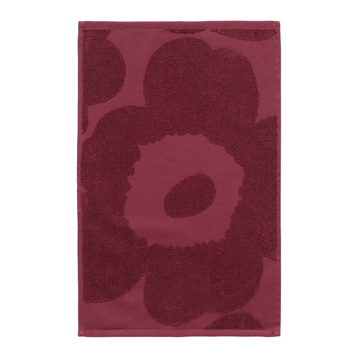 Marimekko - Unikko Serviette d'invité, 32 x 50 cm, bourgogne