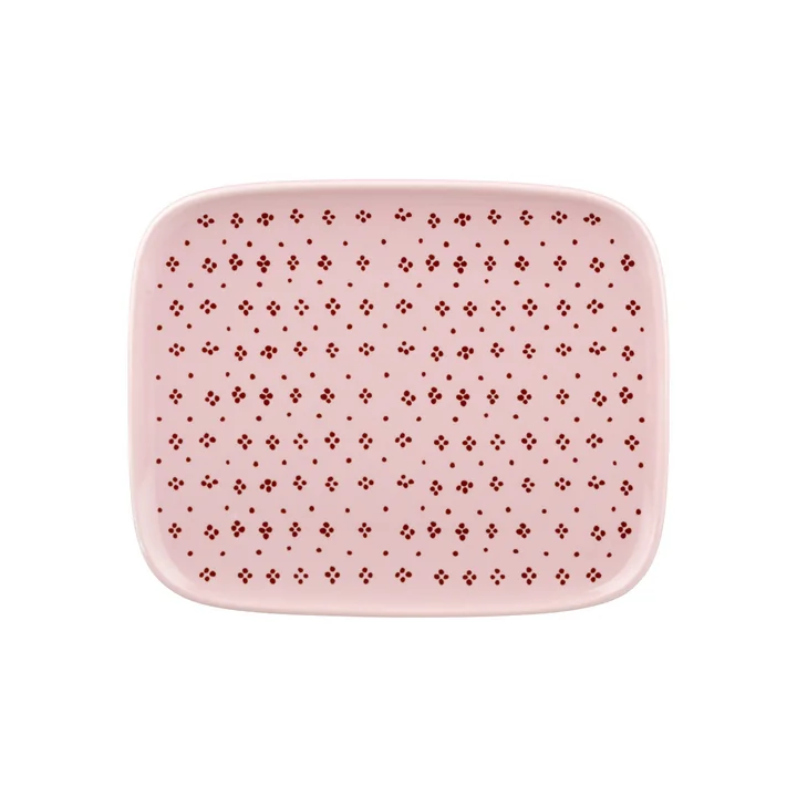 Marimekko - Oiva Muija Assiette, 15 x 12 cm, rose / marron