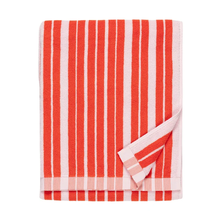 Marimekko - Serviette de bain Raide, 70 x 150 cm, rouge / rose