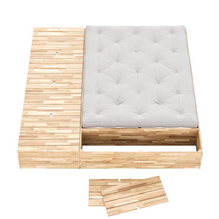 Karup Design - Basement Lit, 140 x 200 cm, pin clair incl. banquette de rangement