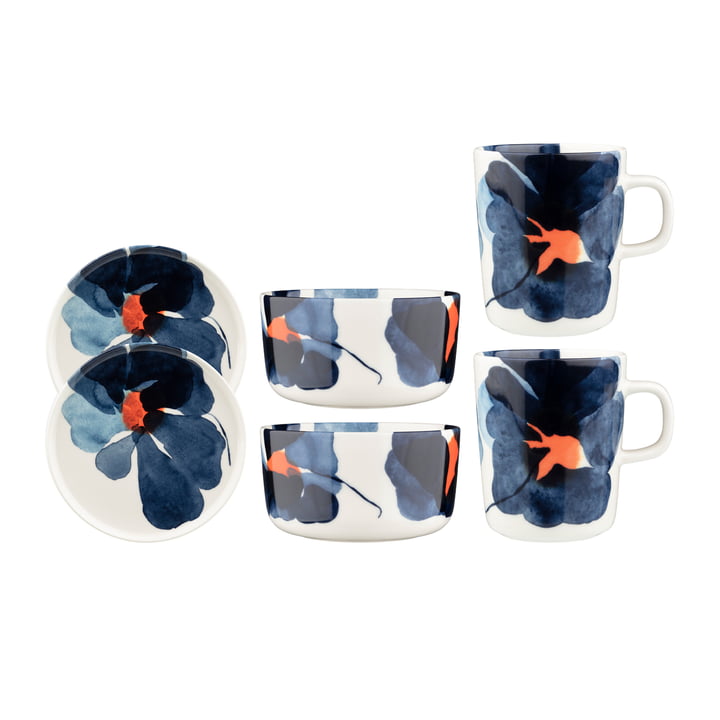 Marimekko - Oiva Valssi Set de petit déjeuner, multicolore (6 pièces)