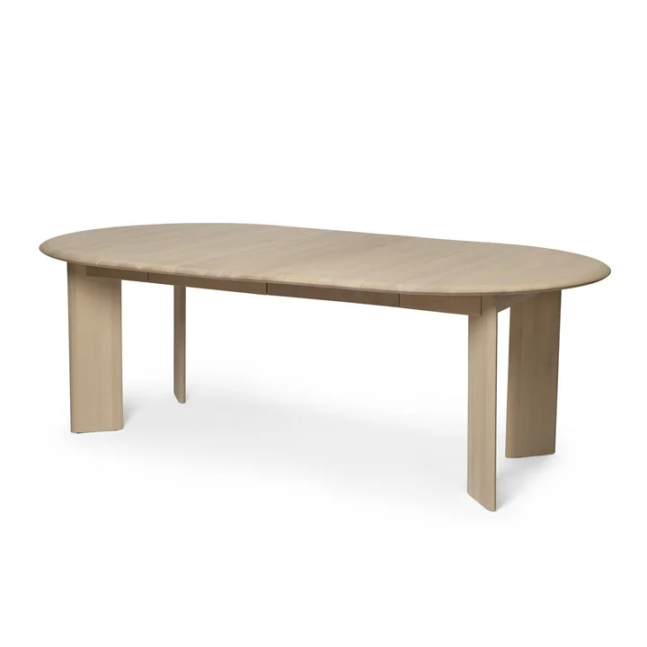 Ferm Living - Bevel Table à rallonge, hêtre blanc huilé