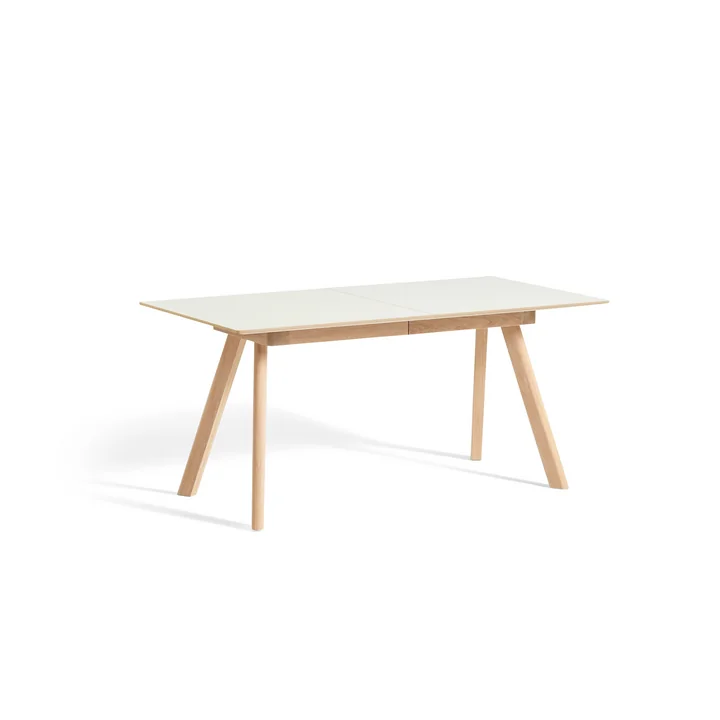 HAY - Copenhague CPH30 2. 0 Table de salle à manger extensible, 160/310 x 80 cm, chêne laqué mat / linoléum blanc cassé