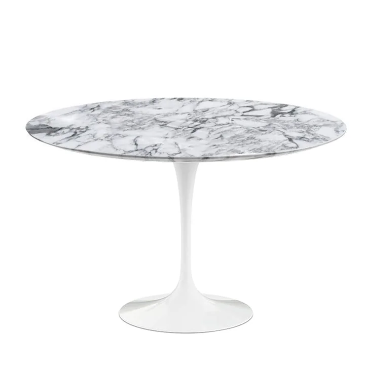 Knoll - Saarinen Tulip Table de bistrot Ø 120 cm, blanc / Mamor Arabescato