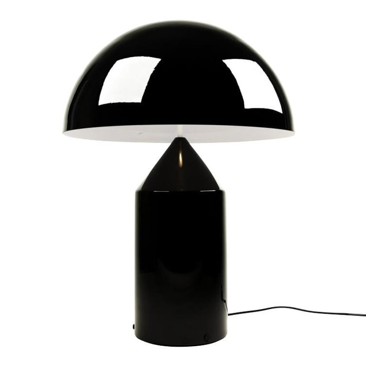 Atollo lampe de table 233, noir RAL 9005 / intérieur blanc RAL 9003 de Oluce