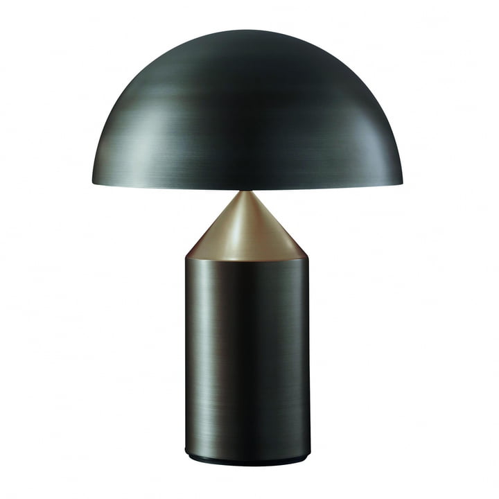 Oluce - Atollo lampe de table 233, bronze satiné, intérieur blanc RAL 9003