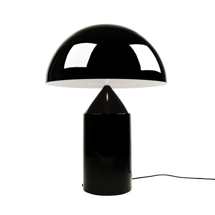 Oluce - Atollo lampe de table 239, noir RAL 9005 / intérieur blanc RAL 9003