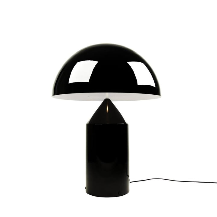 Oluce - Atollo lampe de table 238, noir RAL 9005 / intérieur blanc RAL 9003