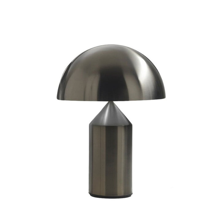 Oluce - Atollo lampe de table 238, nickel noir satiné / intérieur blanc RAL 9003