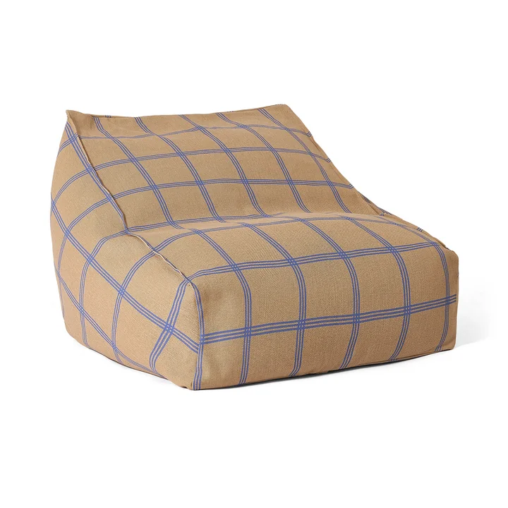 Nobodinoz - Vibes Pouf, L 74 x H 40 cm, marron / bleu