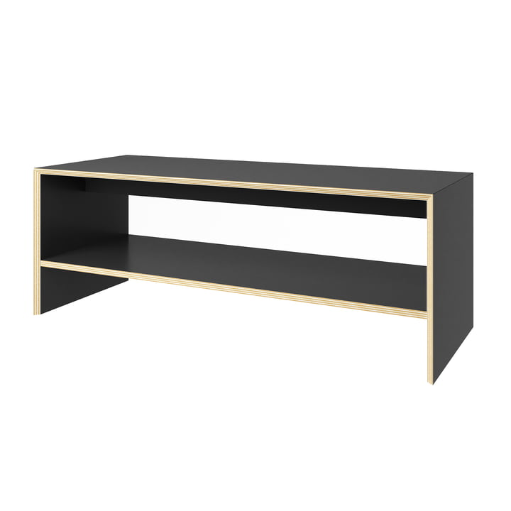 Müller Small Living - Bridge Two Banc avec tablette, noir mat