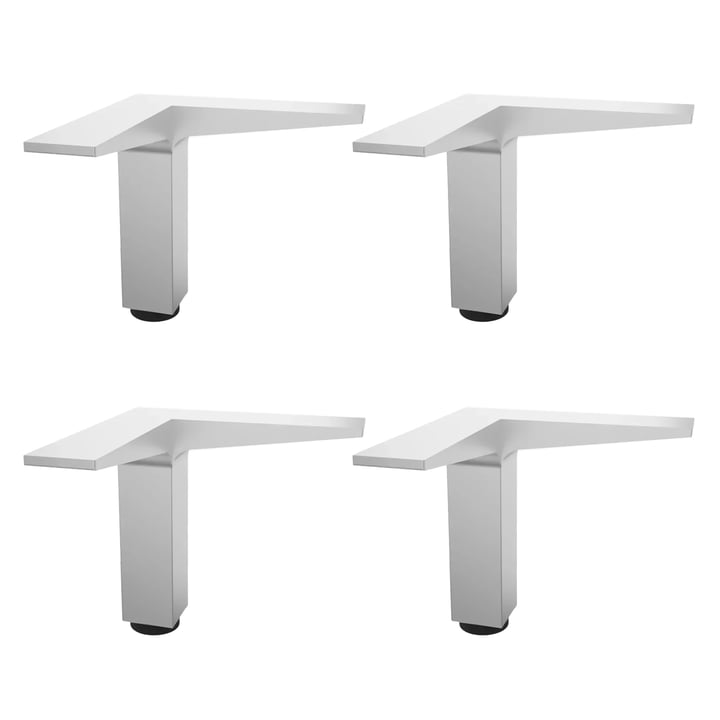 Müller Small Living - Vertiko Pieds, réglables en hauteur, argent (lot de 4)