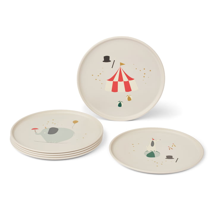 LIEWOOD - Remco Assiette, Circus, sandy (set de 6)