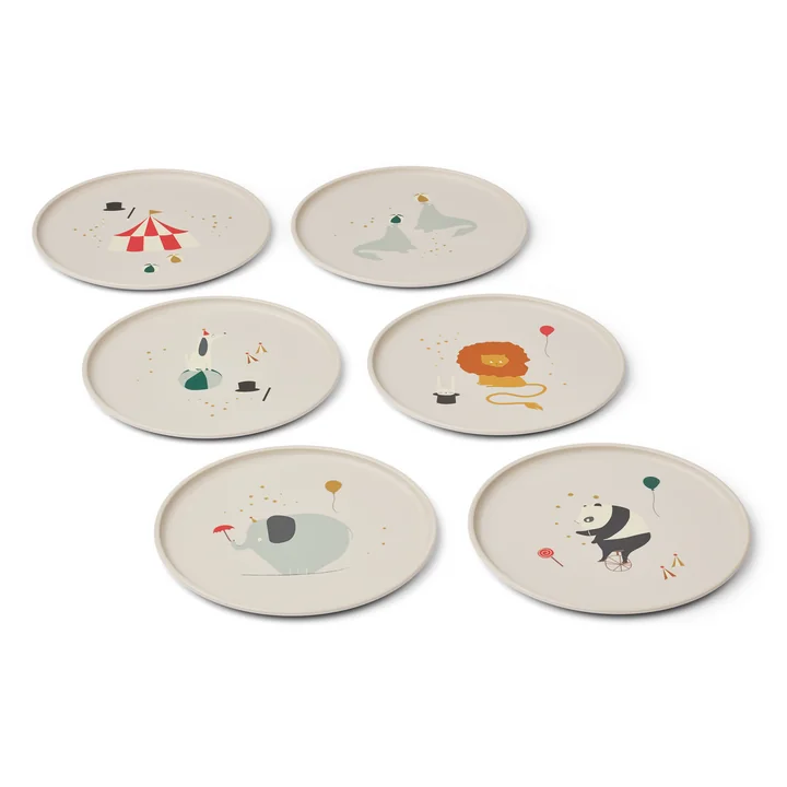 LIEWOOD - Remco Assiette, Circus, sandy (set de 6)