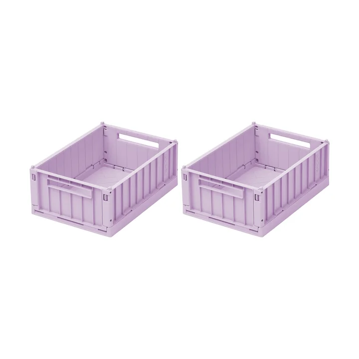 LIEWOOD - Weston Boîte de rangement, 25 x 18 x 9,5 cm, light lavender (lot de 2)