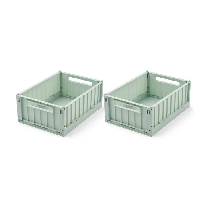LIEWOOD - Weston Boîte de rangement, 25 x 18 x 9,5 cm, light peppermint (lot de 2)