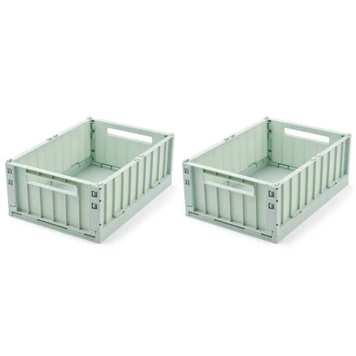 LIEWOOD - Weston Boîte de rangement, 26 x 25 x 13,5 cm, light peppermint (lot de 2)