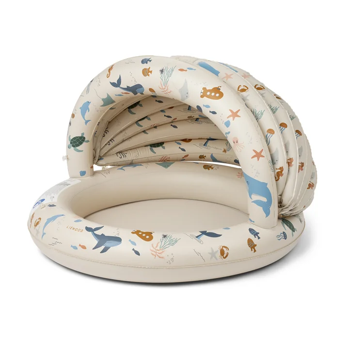 LIEWOOD - Hadleia piscine avec toit, Ø 108 cm, Sea creature / sandy