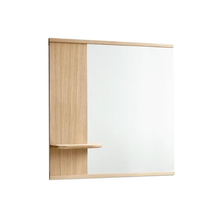 Moebe - Miroir mural avec tablette, chêne naturel