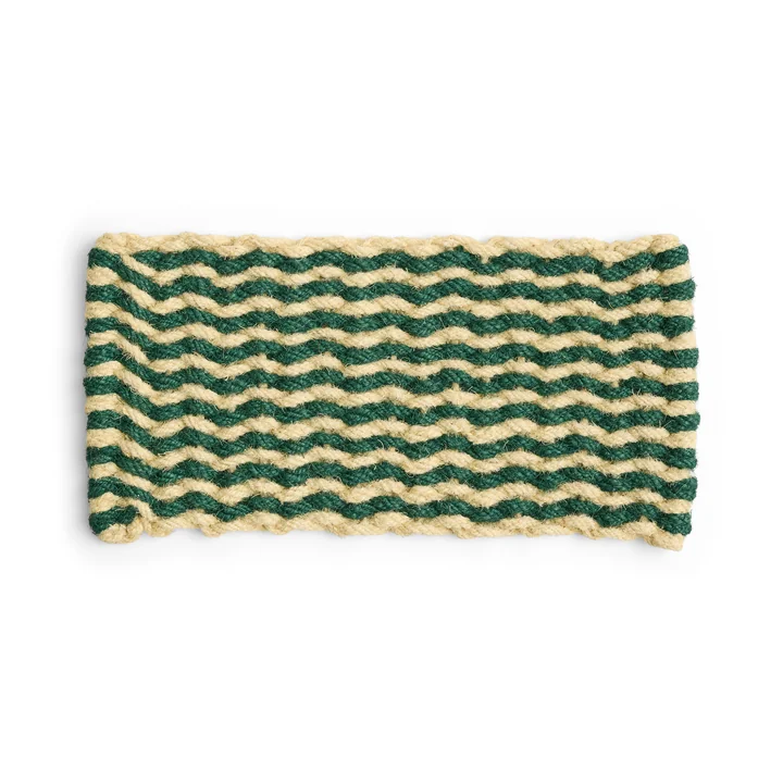 HAY - Coco Paillasson, stripe wave, vert foncé / blanc