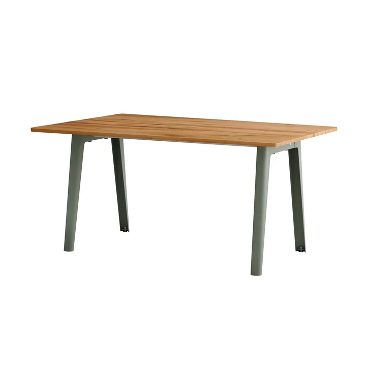 TipToe - NEW MODERN Table de salle à manger 95 x 160 cm, vieux bois recyclé / eucalyptus gris