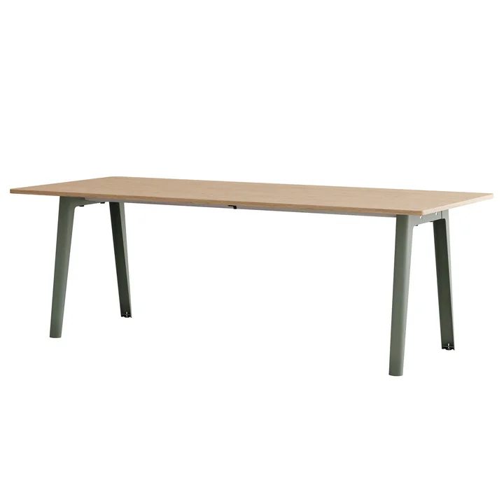 TipToe - NEW MODERN Table de salle à manger 95 x 220 cm, chêne / eucalyptus gris