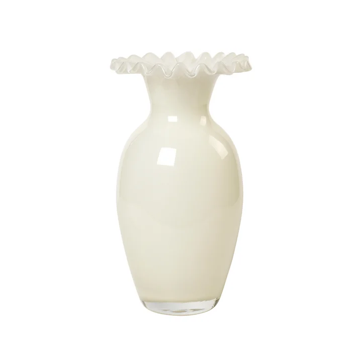 Broste Copenhagen - Jasmin Vase Ø 15,5 x 28 cm, blanc cassé