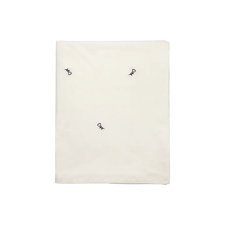 Broste Copenhagen - Mai Nappe 160 x 200 cm, noir / blanc cassé