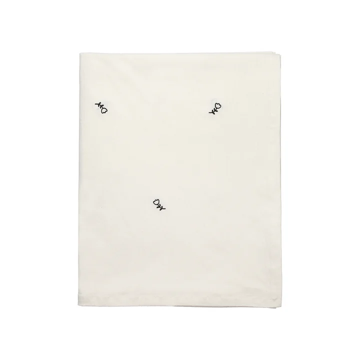 Broste Copenhagen - Mai Nappe 160 x 300 cm, noir / blanc cassé