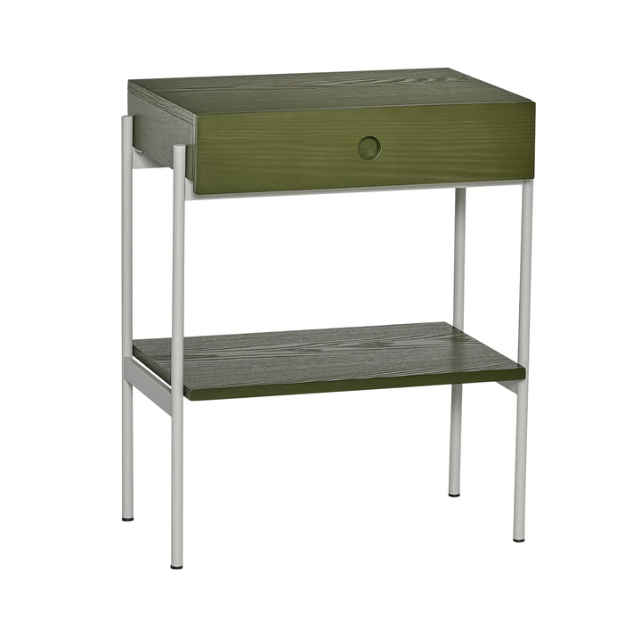 Hübsch Interior - Noir table de nuit, vert / blanc crème