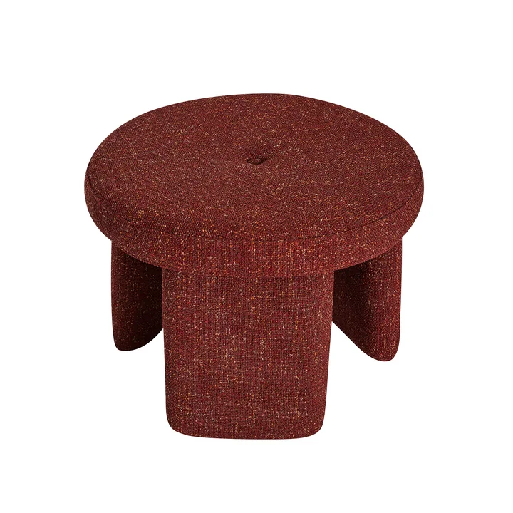 Hübsch Interior - Rocco Pouf, rouge