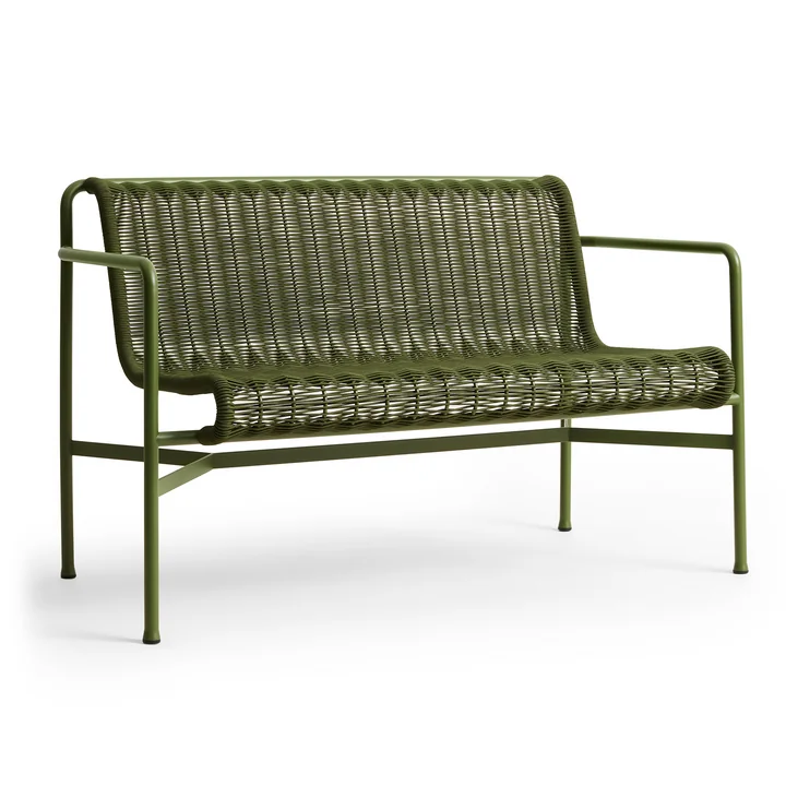 HAY - Palissade Cord Dining Bench, olive