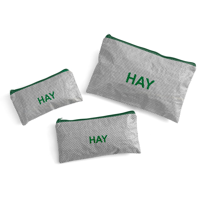 HAY - Candy Mono Trousse de toilette, plate, grise (3 pièces)
