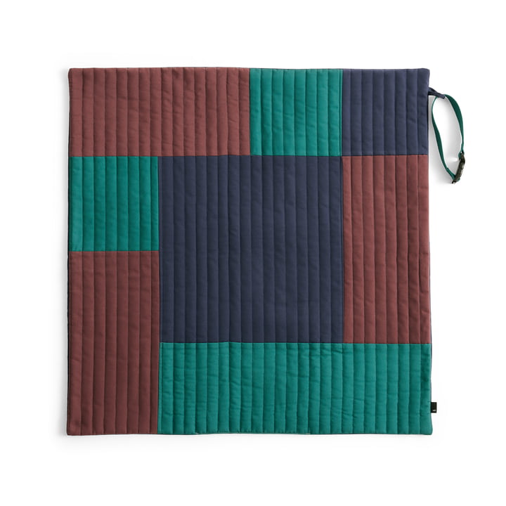 HAY - Dogs Couverture de voyage, 80 x 80 cm, bourgogne / vert / bleu