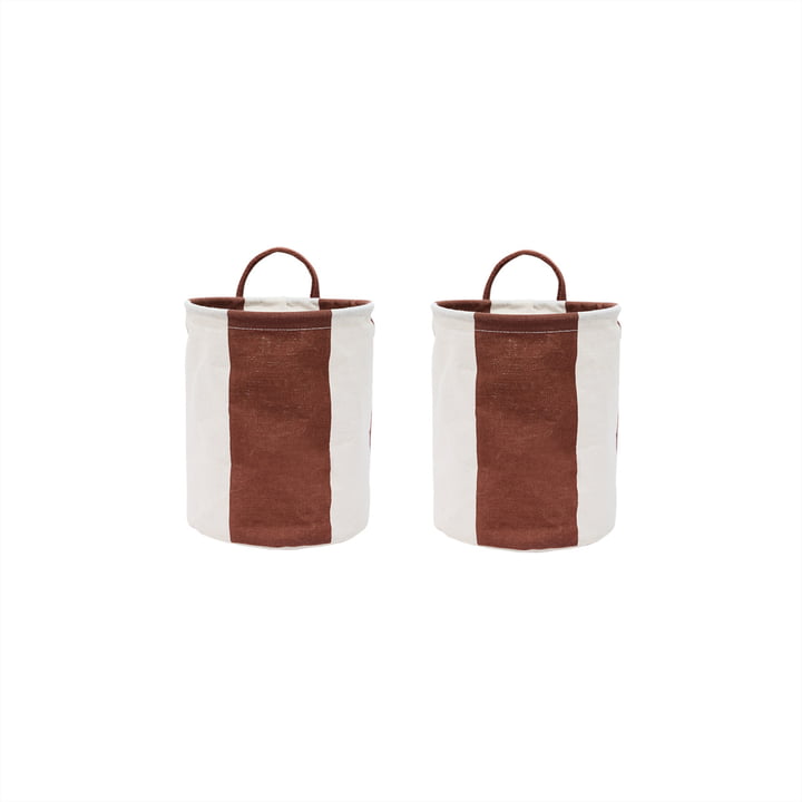 OYOY - Kara Panier de rangement S, nutmeg (lot de 2)