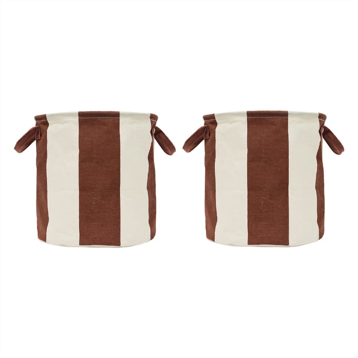 OYOY - Kara Panier de rangement M, nutmeg (lot de 2)